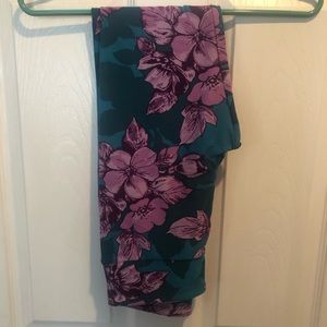 LuLaRoe one size leggings, teal and lilac